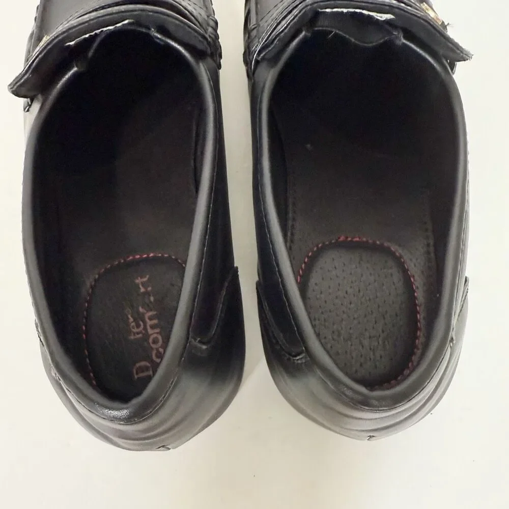 Dexter Comfort Men’s Faxton Black Faux Leather Formal Loafers Shoes Size 11 Wide